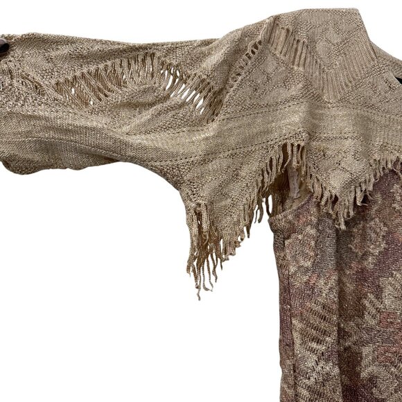 VTG Damianou Neiman Marcus Southwestern Fringe Long Sleeve Blouse Womens Small - Picture 4 of 10